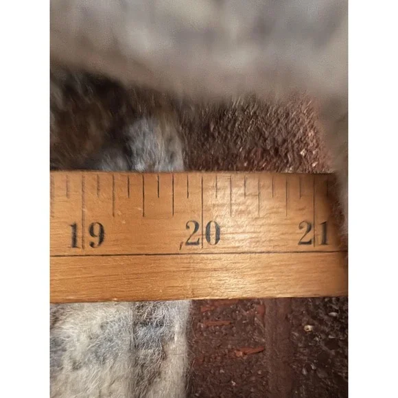 Sam Edelman Coat Womens 8 Blue Brown Plaid Double Breasted Fuzzy Long Winter - Picture 6 of 8